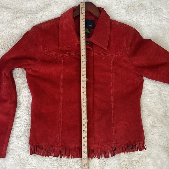 Jou Jou Skins Candy Red Leather Western Jacket Women’s Size L - Picture 8 of 10